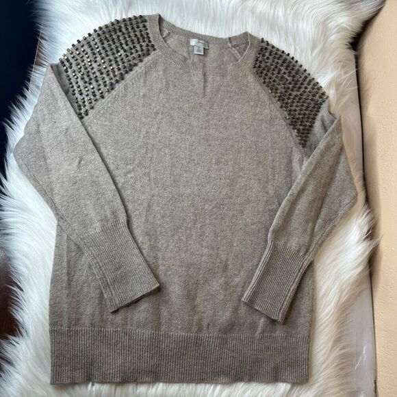Halogen Embellished Shoulder Cashmere Sweater Size XS - Picture 10 of 16